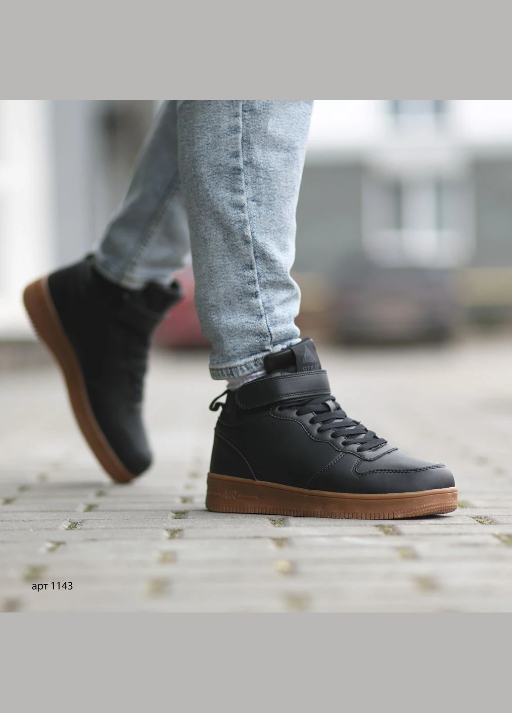 Черные зимние зимние кроссовки hight black brown Stilli Force