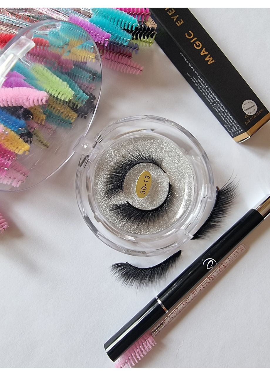 Набор 1 пара многоразовых ресниц "Лисичка, Кошачий глаз" + маркер для надевания Magnetic Lashes (366668572)