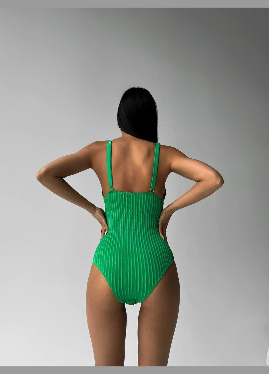 Зеленый демисезонный купальник сдельный слитный No Brand