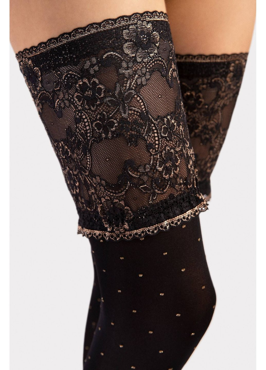 Чулки в горошек с широкой коронкой Notte 40 den O4116 Fiore (351584523)