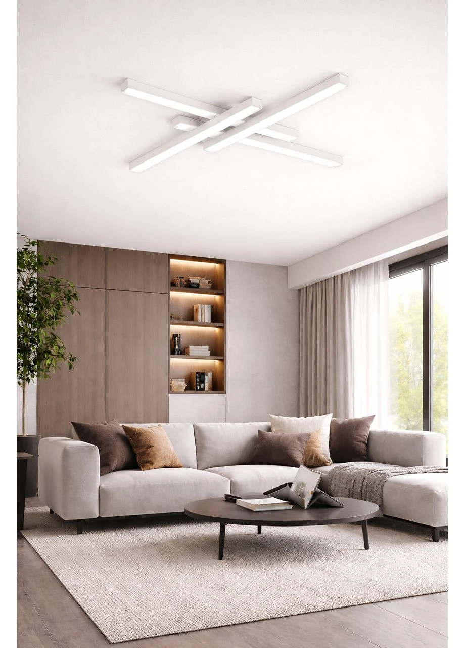 Люстра LED Rainart-4-1-L WH 85Вт, 3000-6000К, 300-6800 Лм, пульт ДУ, 900×900мм,, NEW ARTIER HOPFEN (397587609)