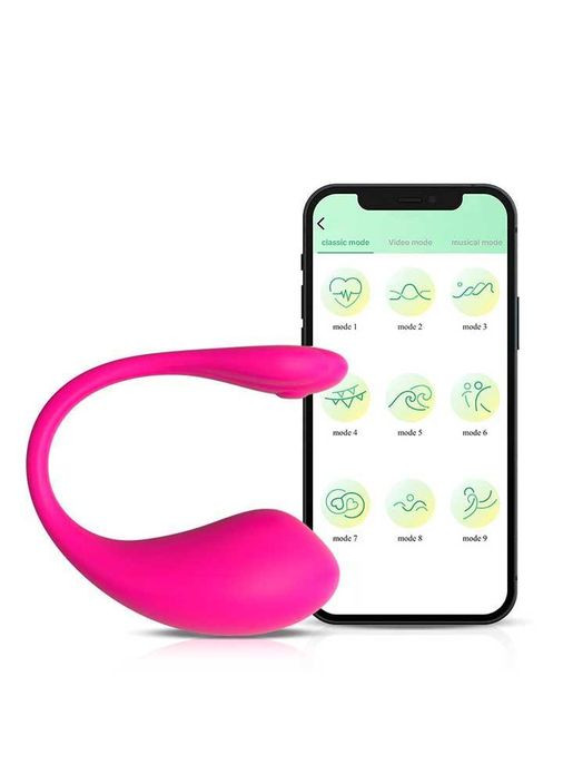 Смарт виброяйцо силиконовое 9 режимов 90×33 мм с мобильным управлением розовое No Brand (366665382)
