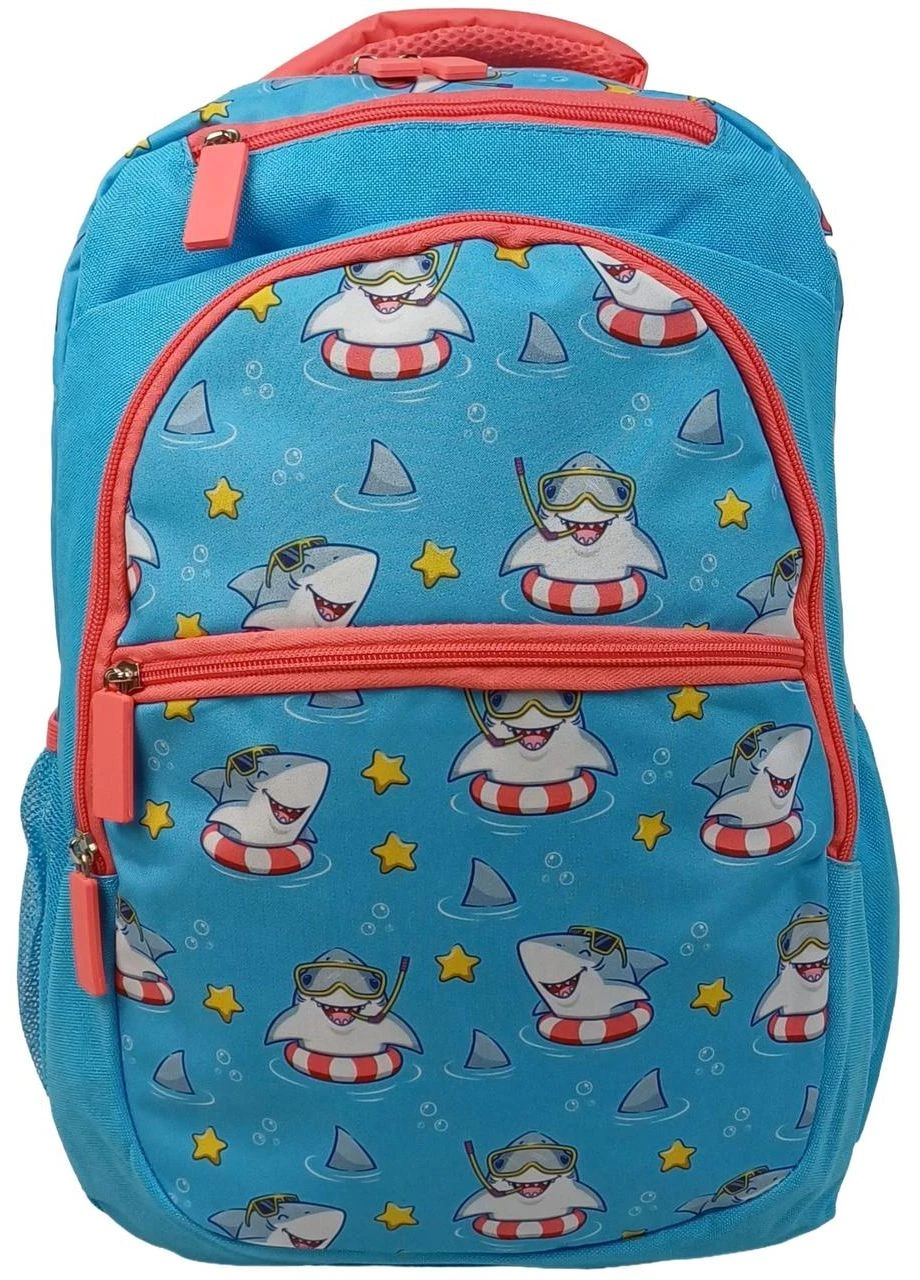 Шкільний рюкзак 19L Riciclo Schulrucksack блакитний з акулами No Brand (397298540)