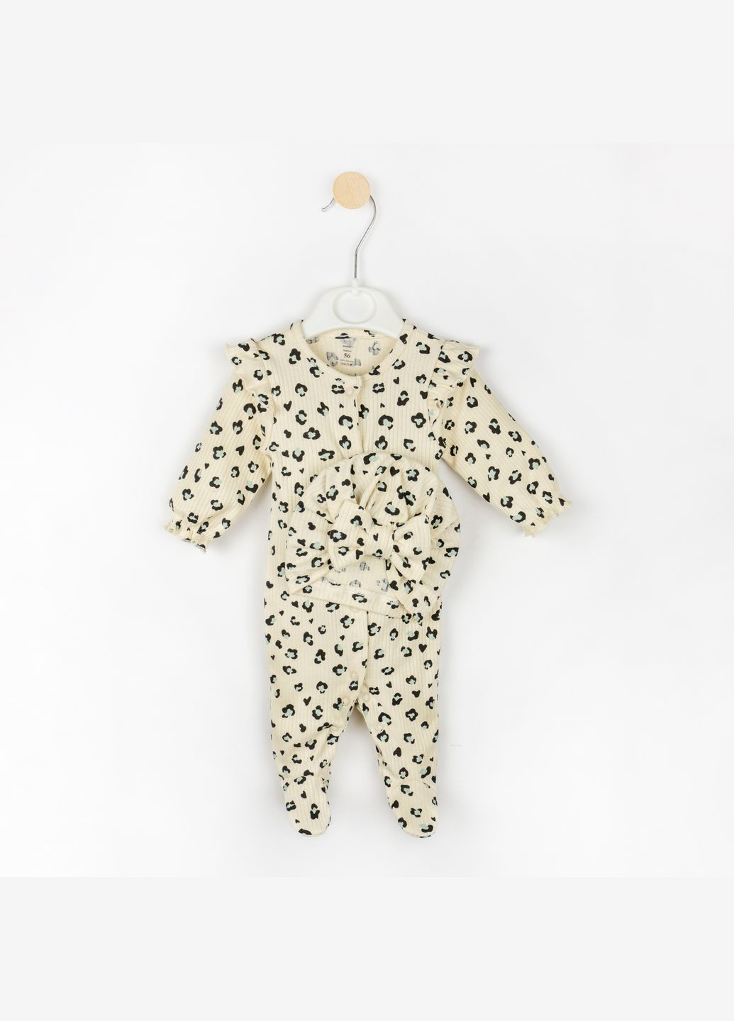 Комплект чоловічок з шапочкою для дівчинки Leo Молочний dexter's (319875570)