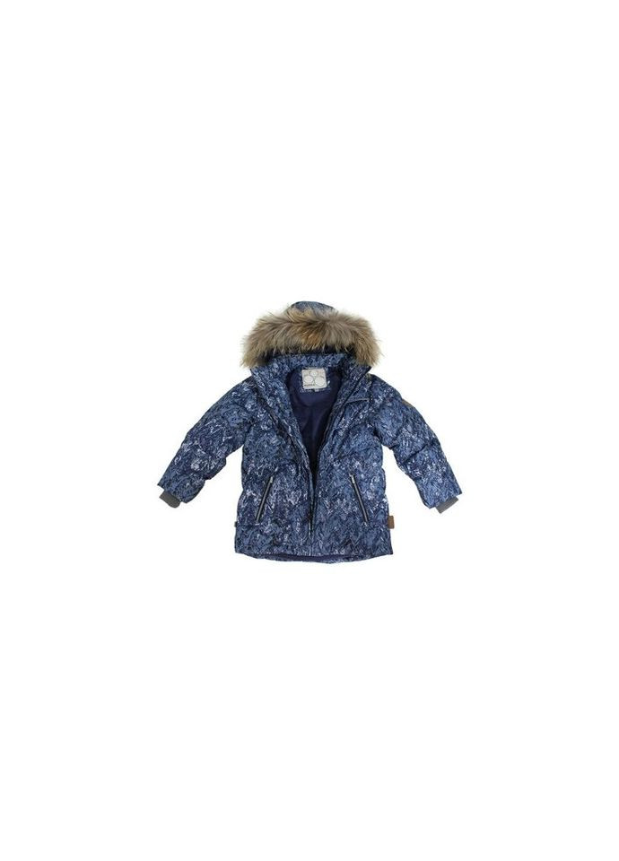 Комбинированная зимняя куртка moody 1 17470155 тёмно-синий с принтом 140 (4741468568881) Huppa