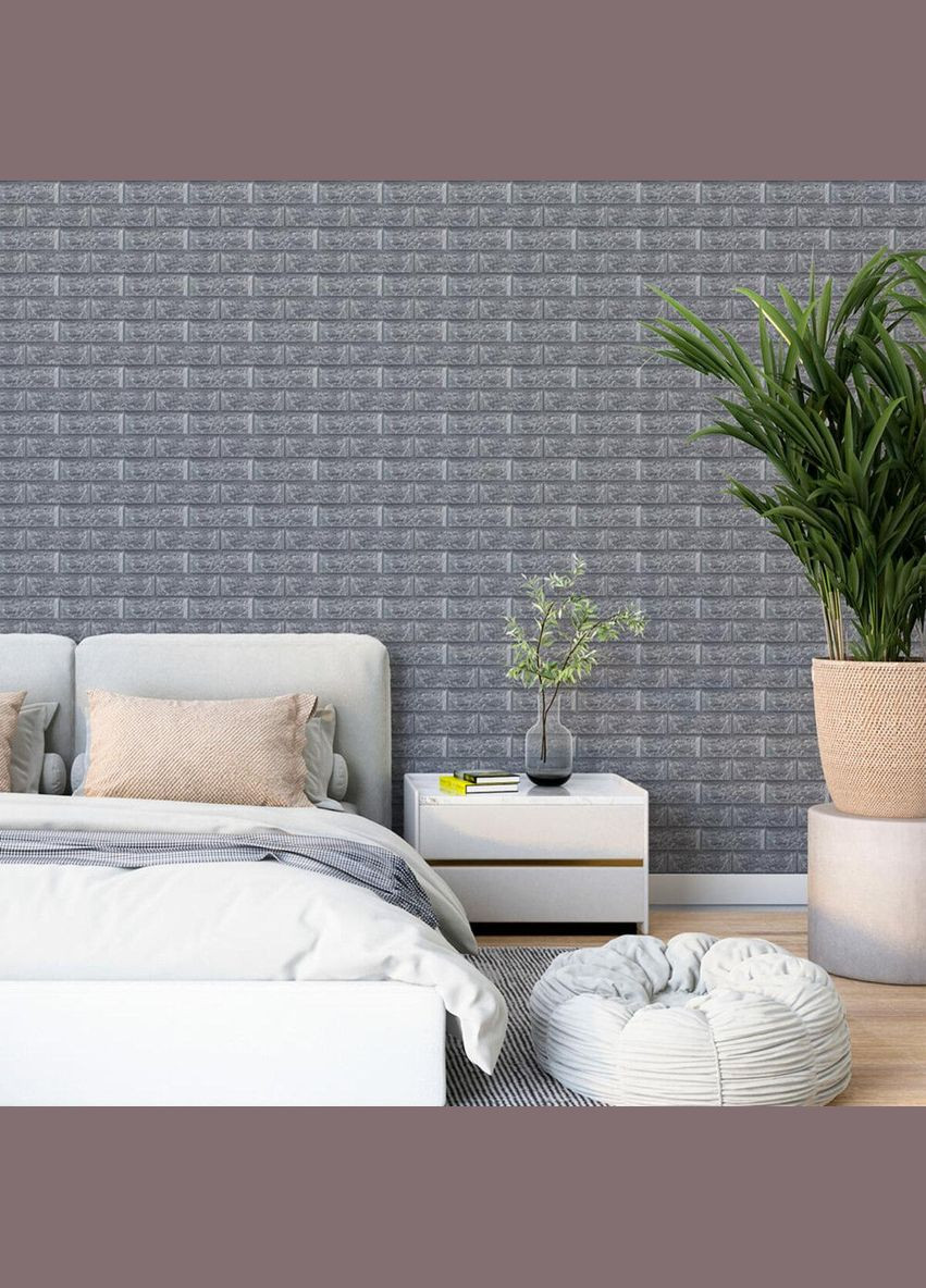 Самоклеюча 3D панель під срібну цеглу в рулоні 3080x700x3мм (R017-3) SW-00001445 Sticker Wall (329896888)