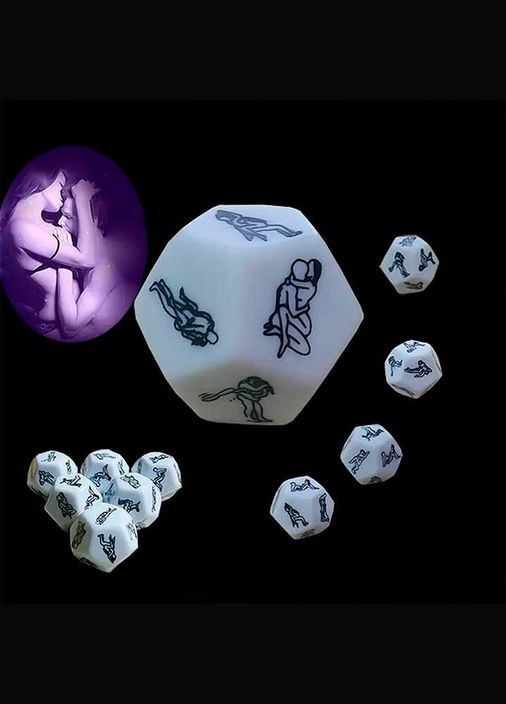 Романтическая игра Двенадцатигранный кубик "Позы" — Sex кубик No Brand (329445115)