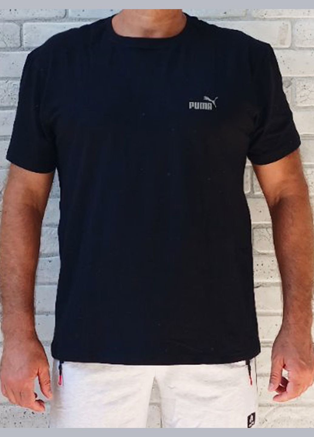 Чорна футболка чоловіча однотонна супер батал великого розміру чорна накат, 95% бавовна 5% еластан з коротким рукавом No Brand