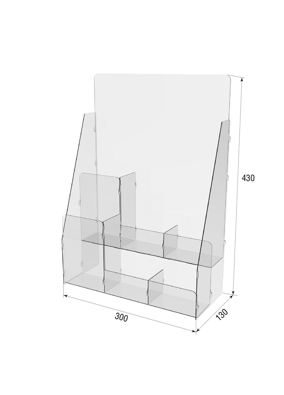 Подставка для ручек и карандашей 4 ячейки 300х130х430 Ekostar (367609375)