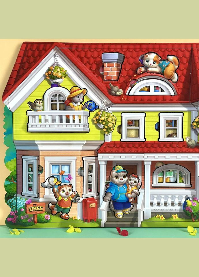 Деревянный пазл-вкладыш "Кошачий летний домик" (ПСД272) PSD272 Ubumblebees (371918853)