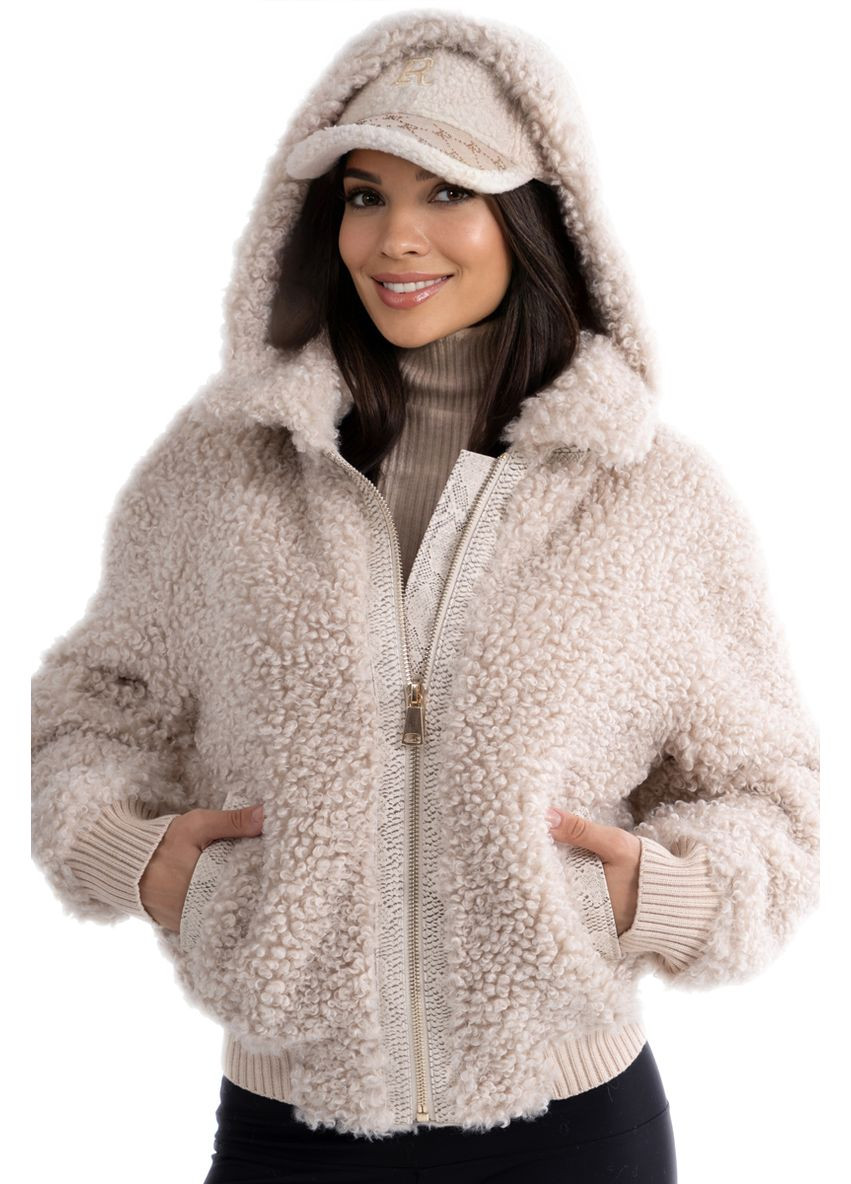 Бежева кожушок жіночий nf 25638 Freever