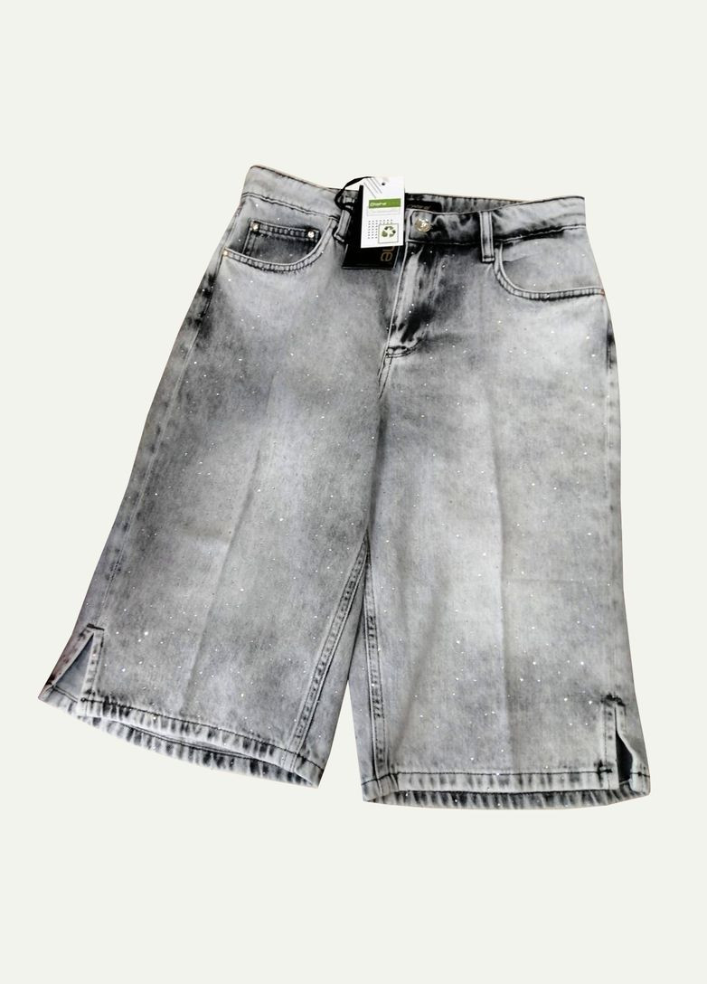 Шорти джинсові жіночі Dishe бермуди зі стразами сірі. Fashion (338196518)