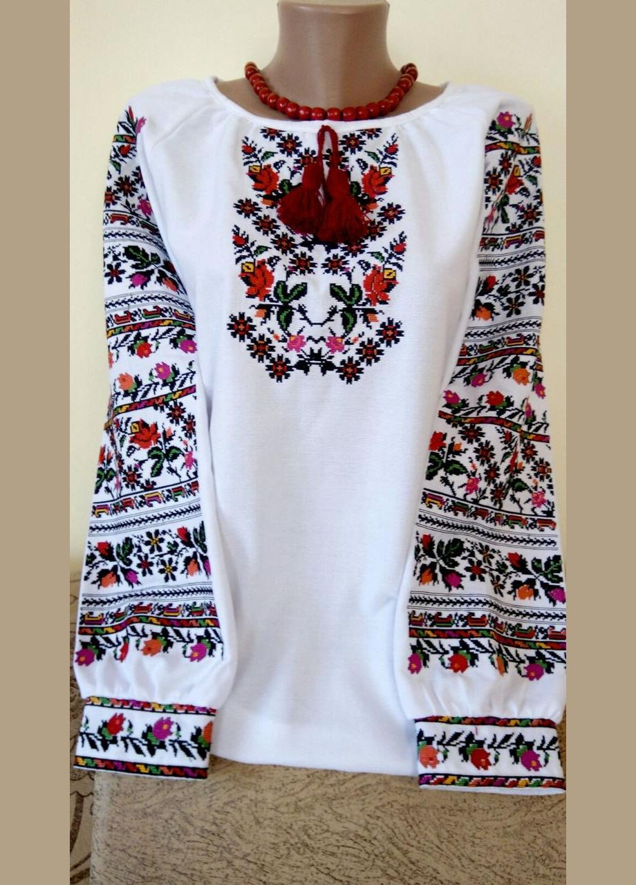 Жовта вишита блузка для жінок з синім квітковим орнаментом "сині троянди" Прикарпатські Вишиванки пряма бавовна (325881795)