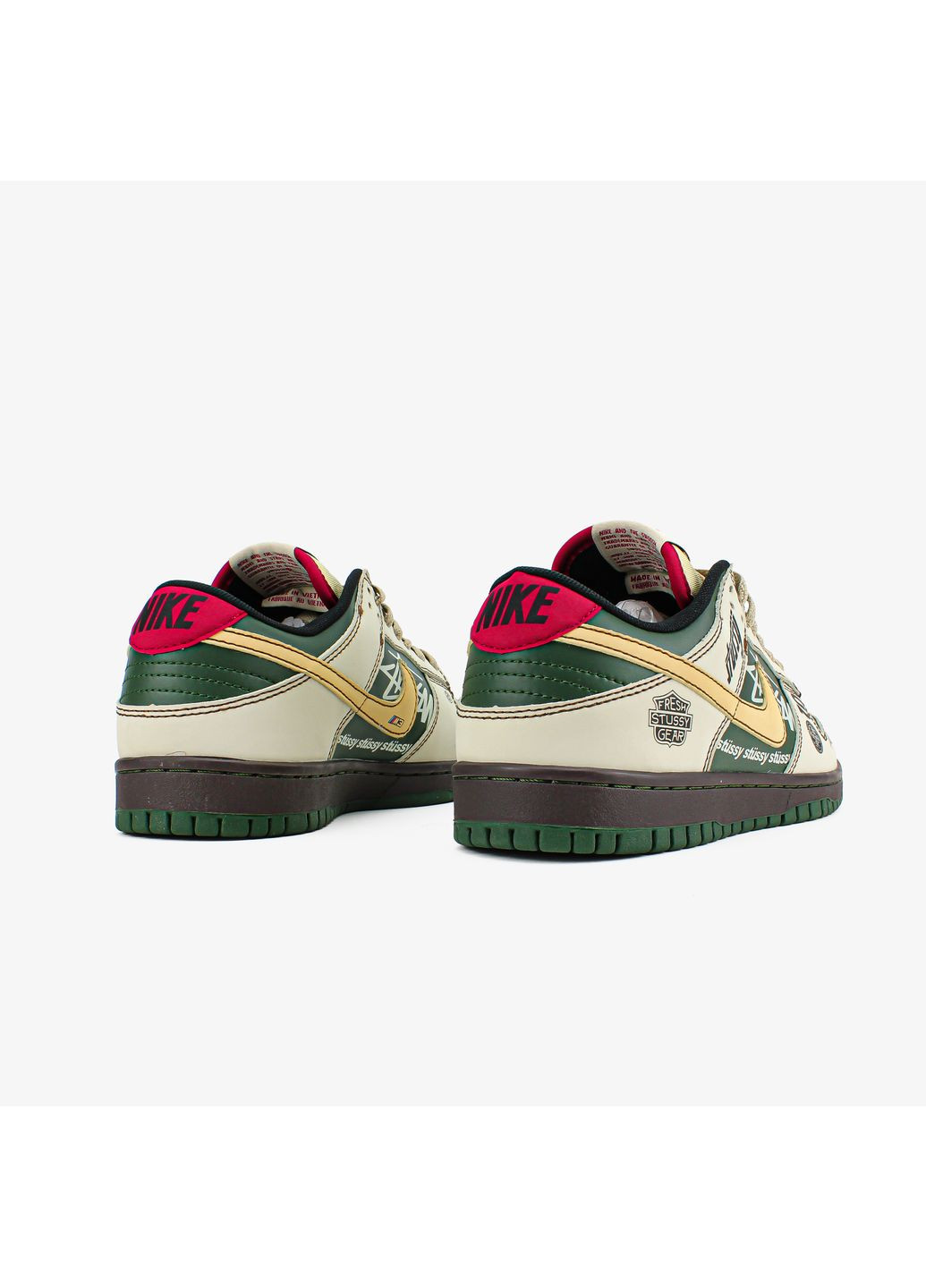 Кросівки жіночі і чоловічі Nike SB Dunk Low x Stussy BMW M3 beige green | Найк СБ Данк низькі бежеві демісезони (369722673)