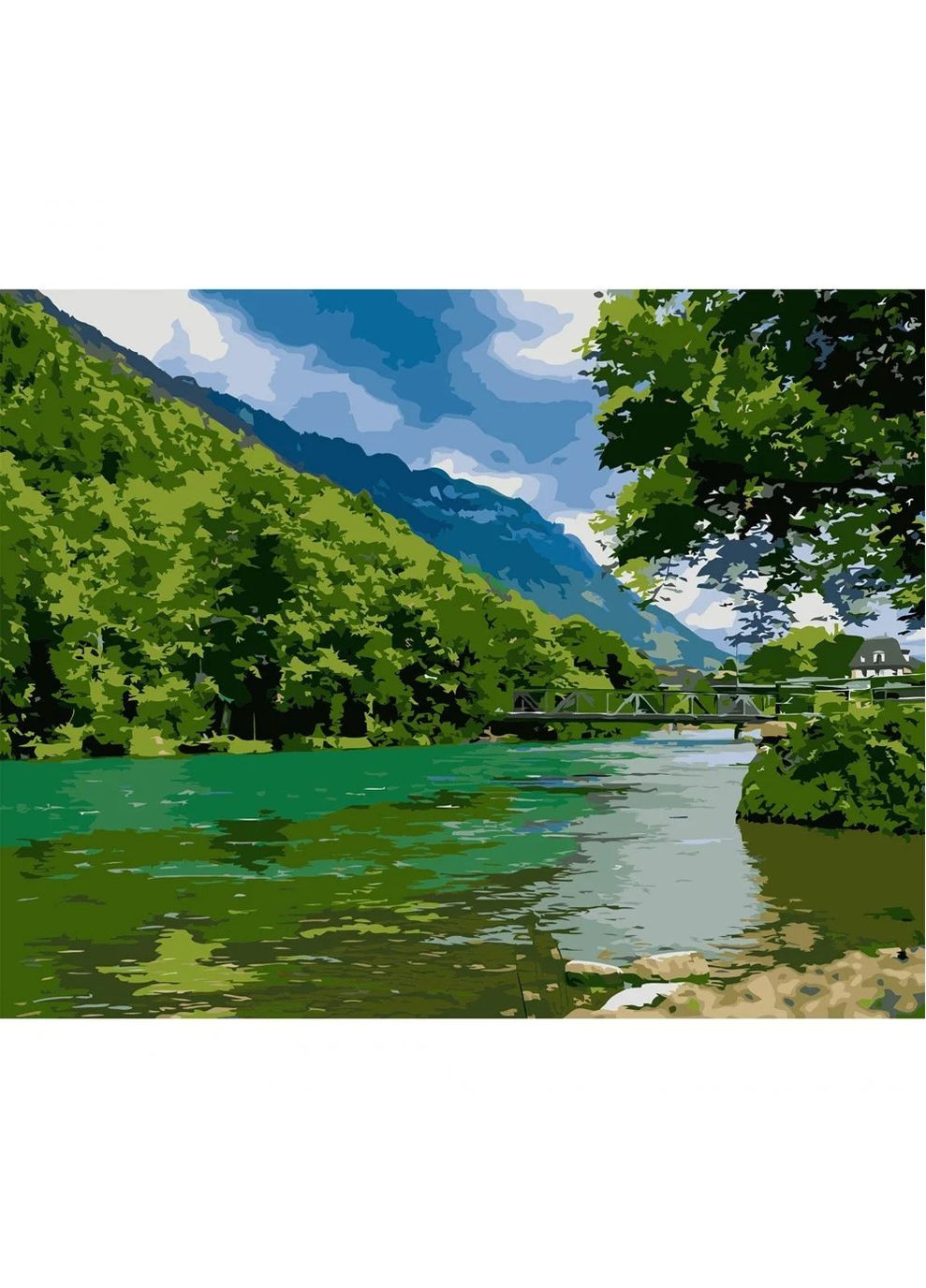 Набір для розпису за номерами «Яскравий зелений пейзаж» VA-2709 розміром (40х50) ( ) Strateg (328946910)
