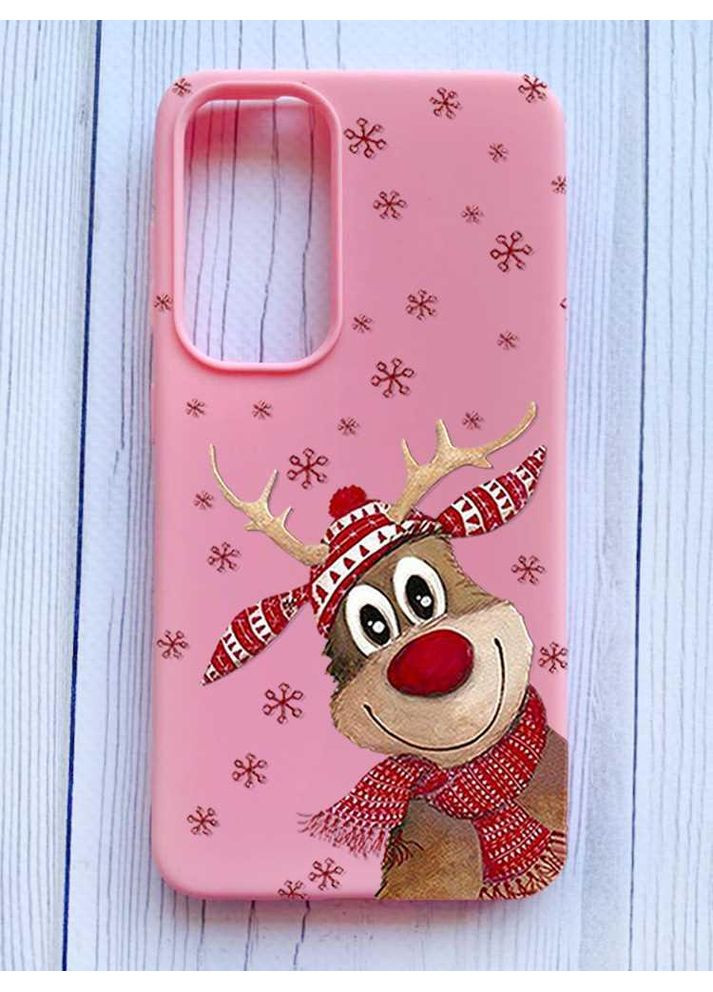 Матовий рожевий чохол на Samsung Galaxy A35 (A356) Зимове оленятко (принт 149) Creative (362969659)