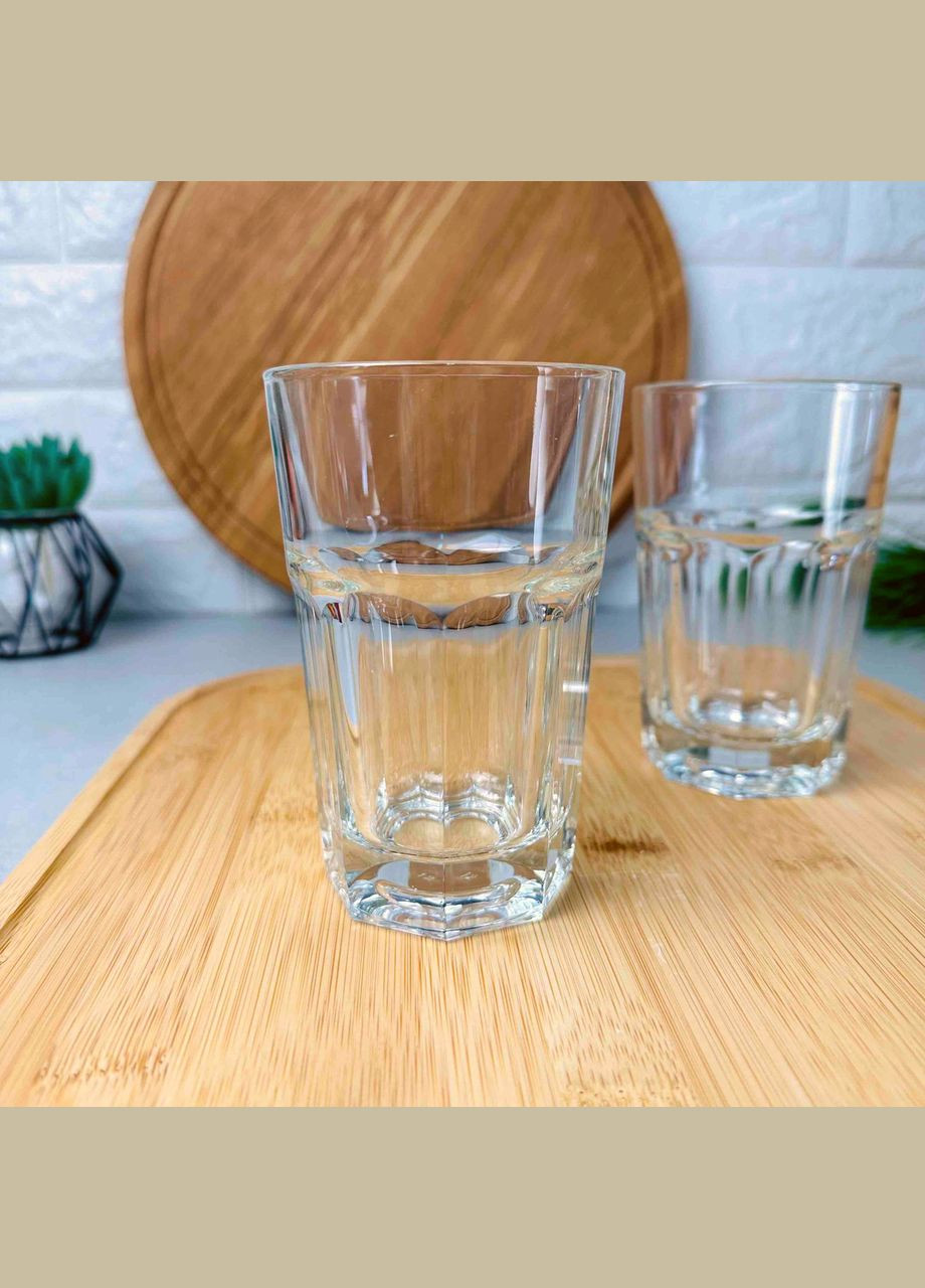 Стаканы высокие стеклянные с гранями 270мл 6 шт Марокко Uniglass (303138110)