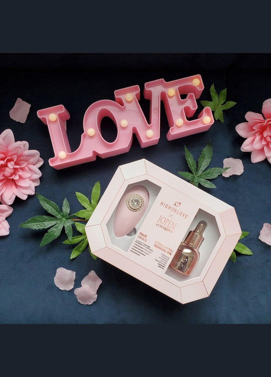 Подарочный набор & JOPEN: Objects of Desire (капли для клитора и вибратор с кристаллами) HighOnLove (297656221)