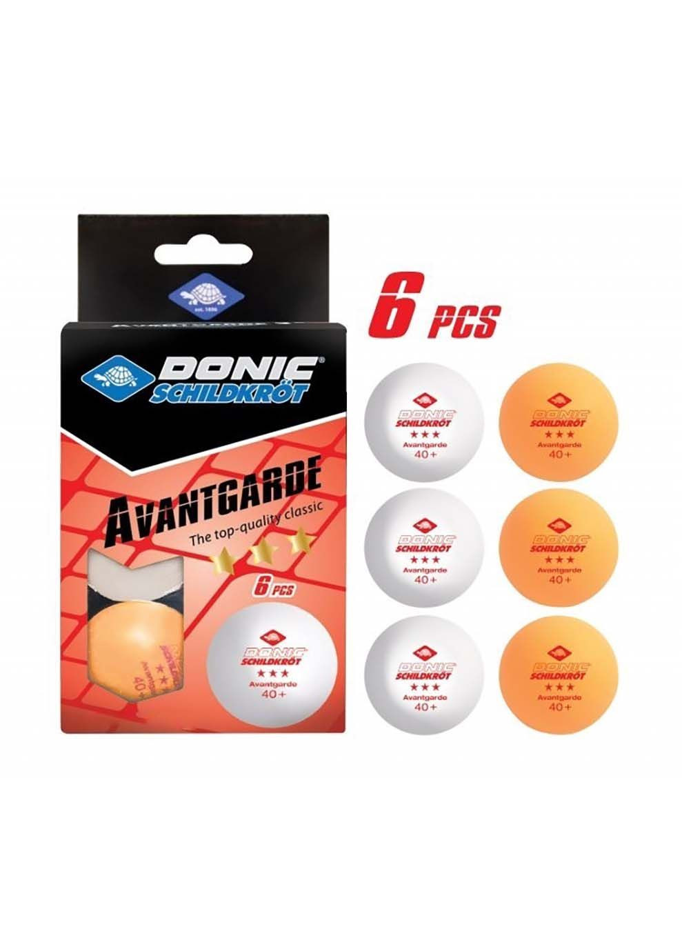 Мячи Advantgarde 3* 40+ 6шт white+orange Donic (302210578)
