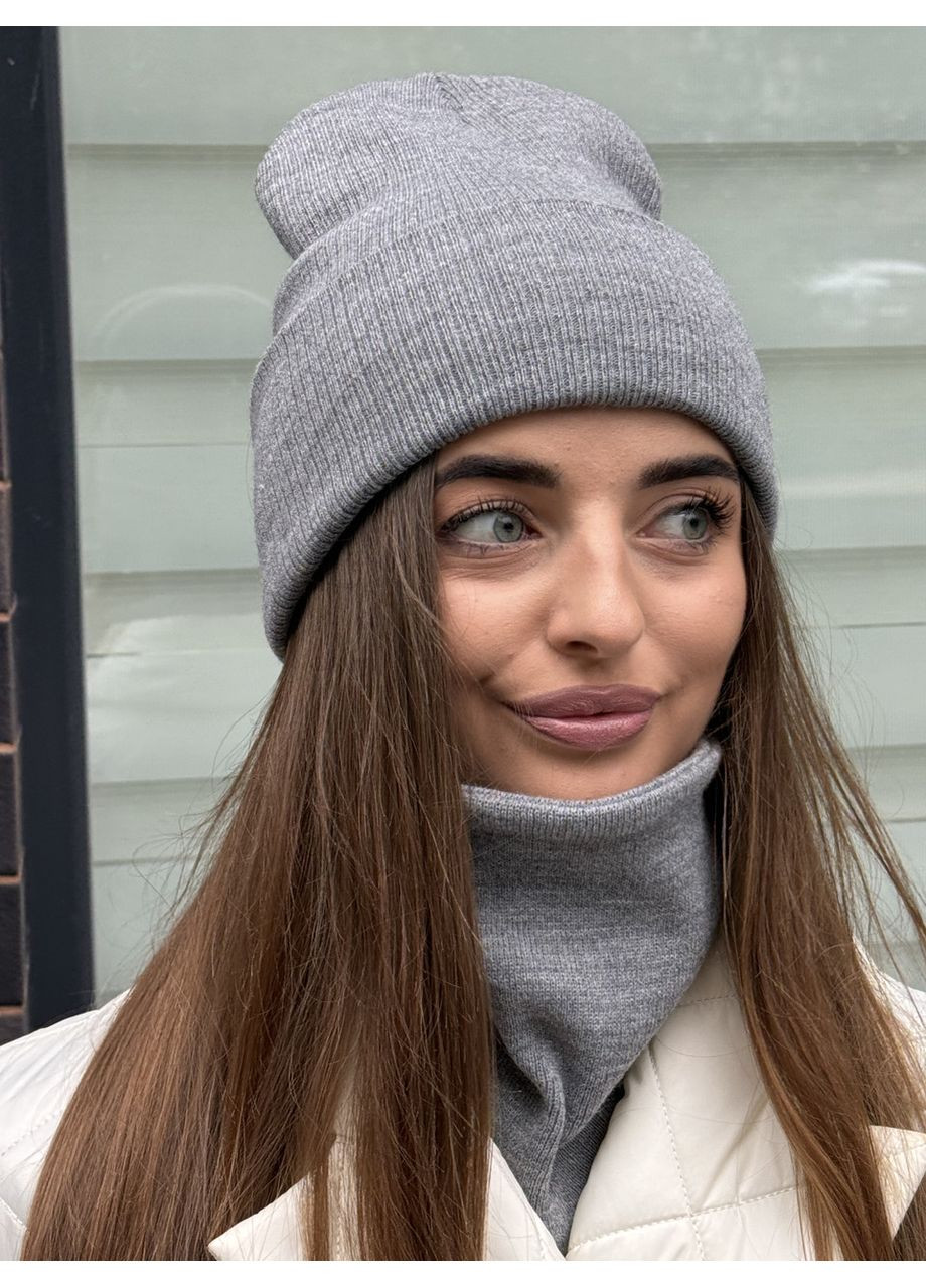 Базова молодіжна шапка-лопата жіноча синя STD (365811922)