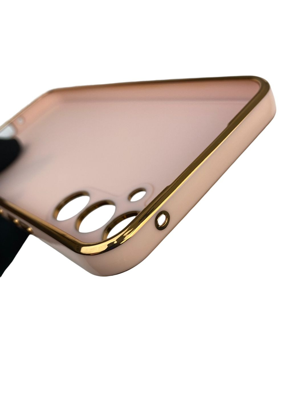 Чехол для Galaxy A54 5G SM-A546E с кольцом MagSafe с золотой окантовкой на самсунг а54 пудровый gs1 Samsung (366230982)