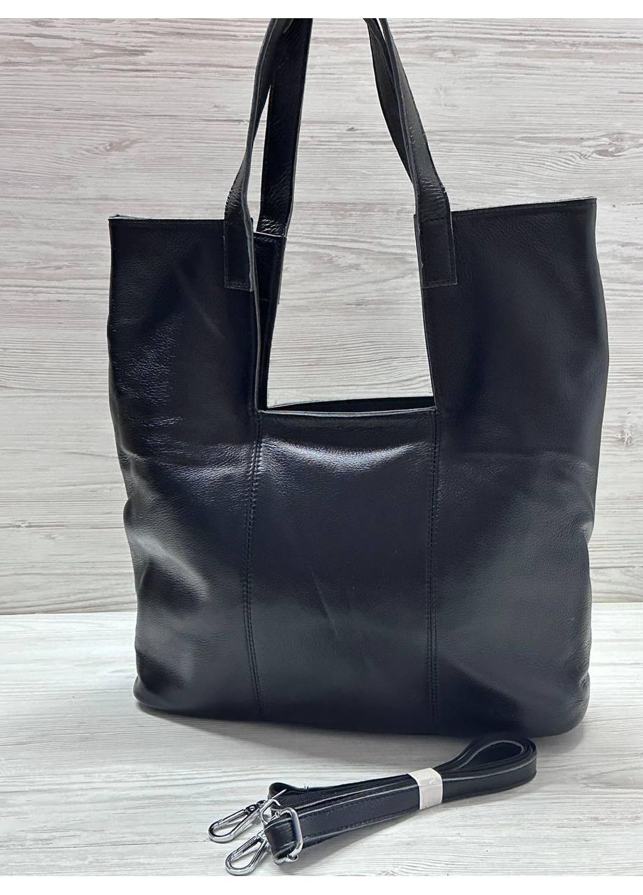 Сумка жіноча чорна із натуральної шкіри 2047 No Brand (368970116)