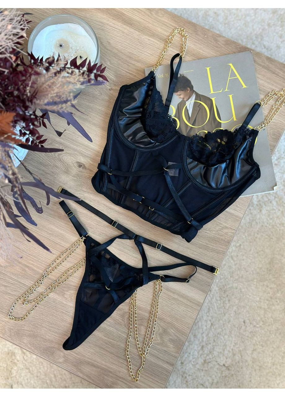 Черный женский комплект нижнего белья Simply sexy