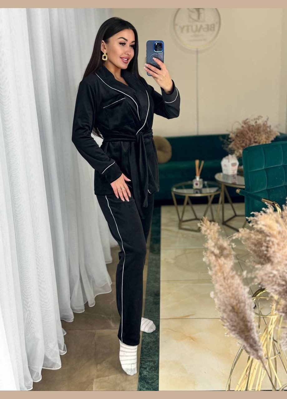 Черная всесезон пижама No Brand