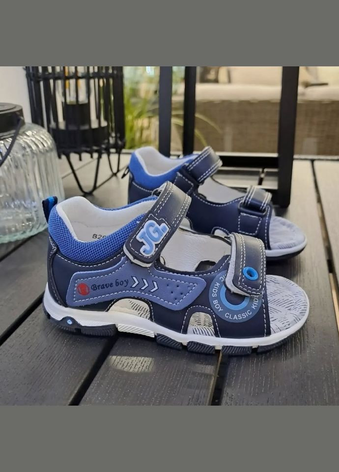 Синие удобные босоножки для мальчиков с гибкой подошвой и жестким задником Jong Golf