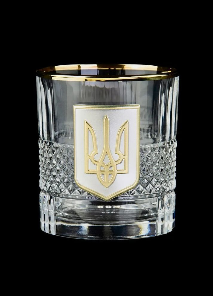 Набір для віскі "Тризуб" бокалів, з позолотою, кришталь, захисний лак | Подарунок шефу Boss Crystal B6TRY1GG (345646718)
