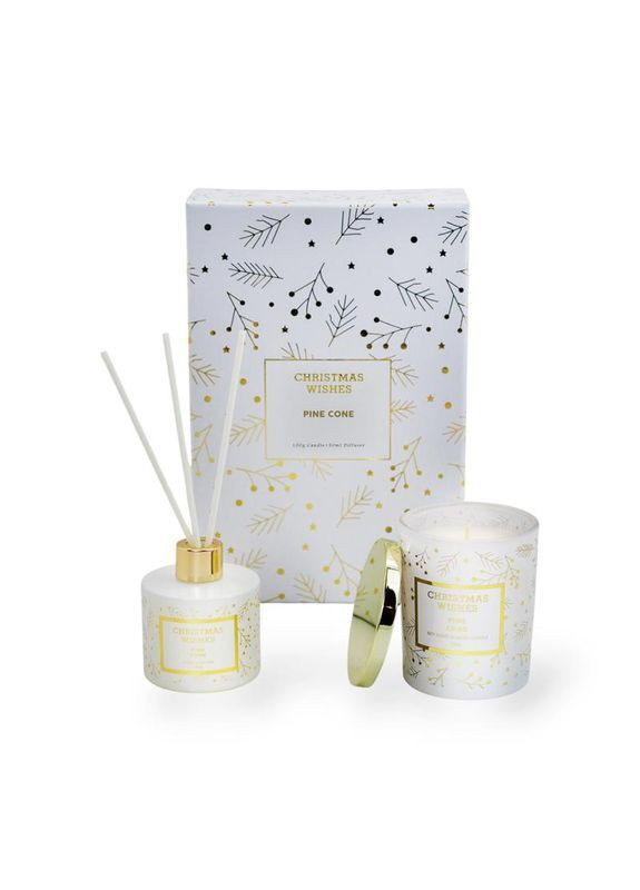 Набір ароматичний Pine cone, білий свічка 100гр та дифузор 50гр Home Decor (366065292)