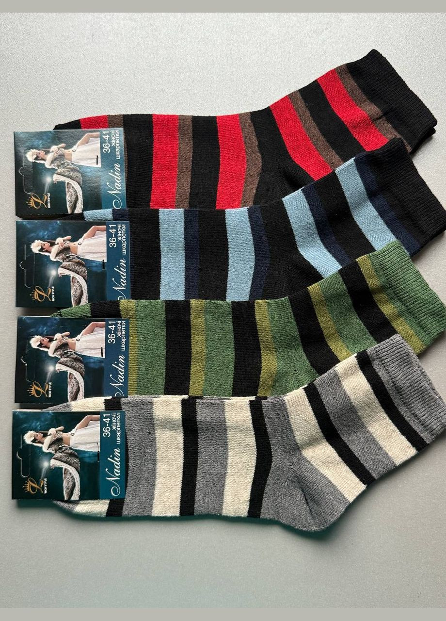 Комбинированные 4 пары котоновые демисезонные носки в полоску Україна полоска (322421683)