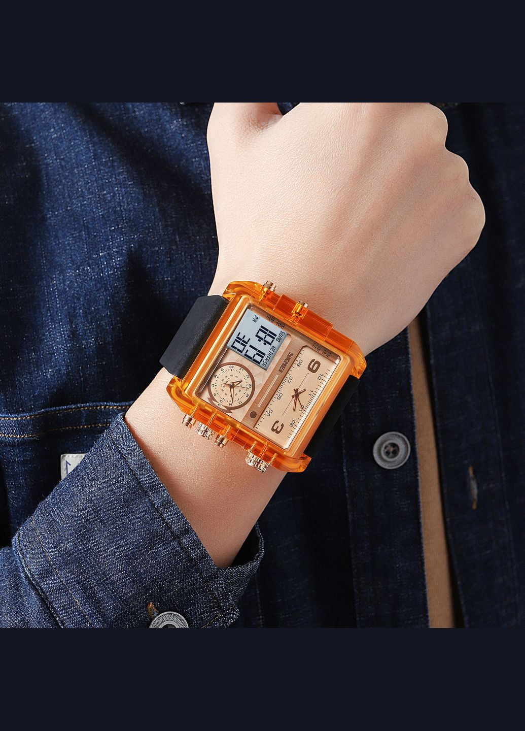 2020AR Amber-Transparent SALE кварцевый сasual Skmei (324088863)