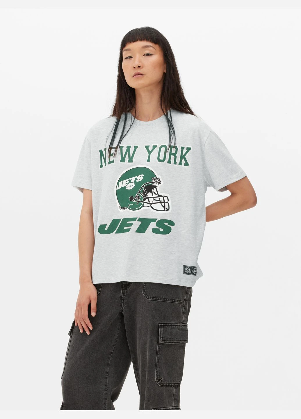 Футболка basic,сірий меланж з принтом, Primark - (336020759)