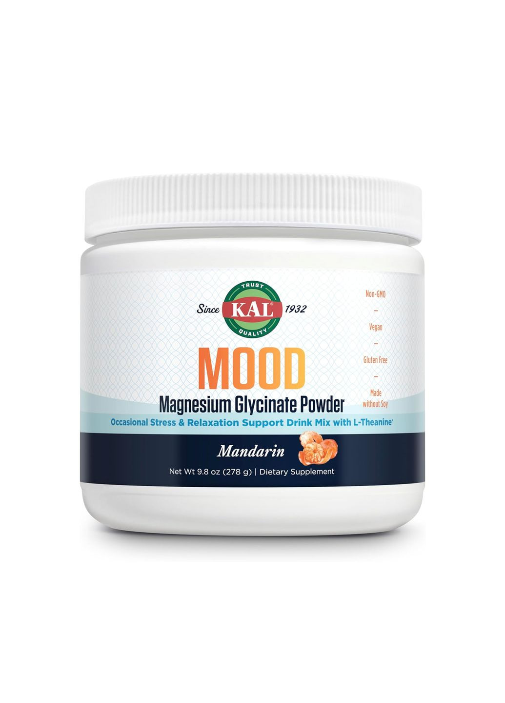 Порошковий напій для розслаблення в стресових ситуаціях Mood Magnesium 278г мандарин без цукру веганський KAL (367957185)