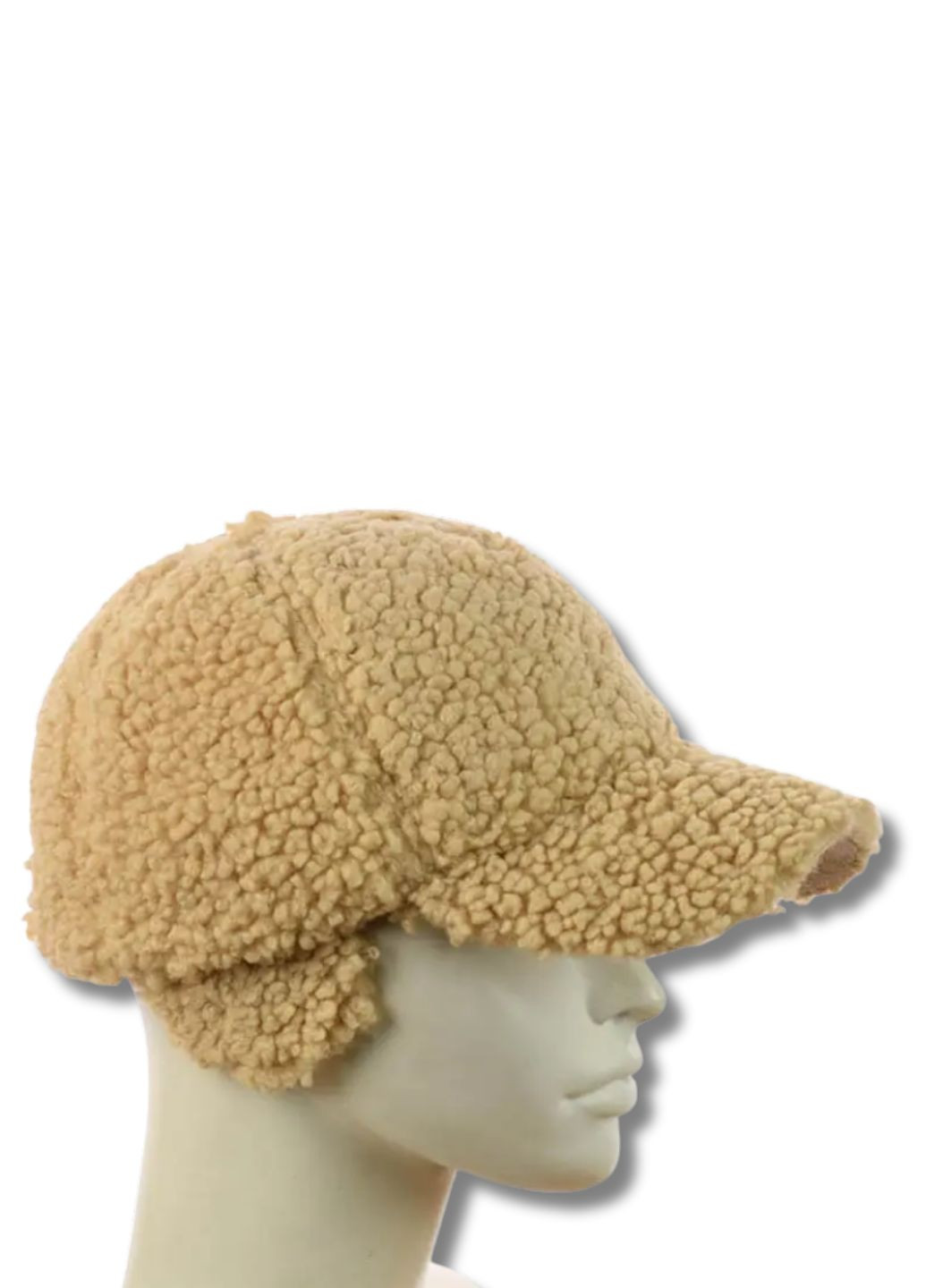 Женская зимняя кепка из меха с ушками - Барашек No Brand Зимова кепка (351348031)