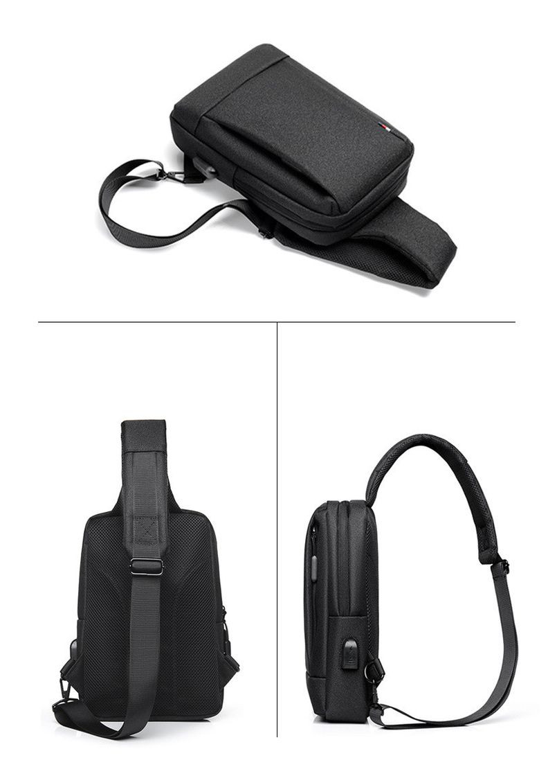 Нагрудна сумка-слінг Oumantu 903 з USB оксфорд ( код: IBM041B ) Ouman (325861945)