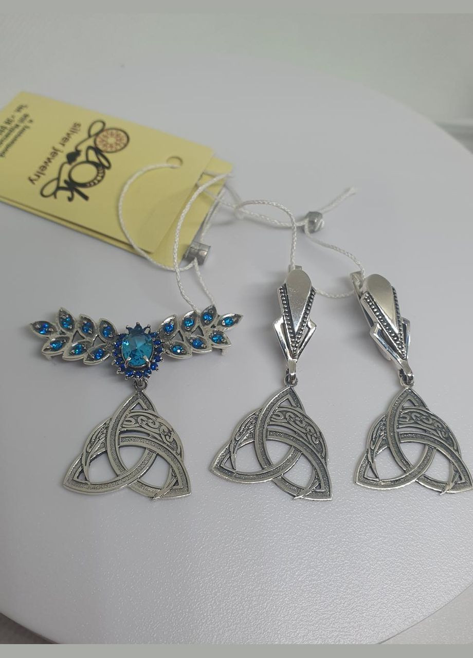 Комплект прикрас Лунниця в триквелі сережки і дукач срібло 925 проби No Brand (338861784)