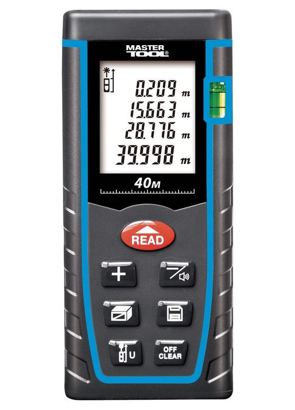 Дальномер лазерный до 40 м ± 2 мм/м память 30 класс лазера I IP54 питания ААА*2 чехол 30-0940 Mastertool (364965140)