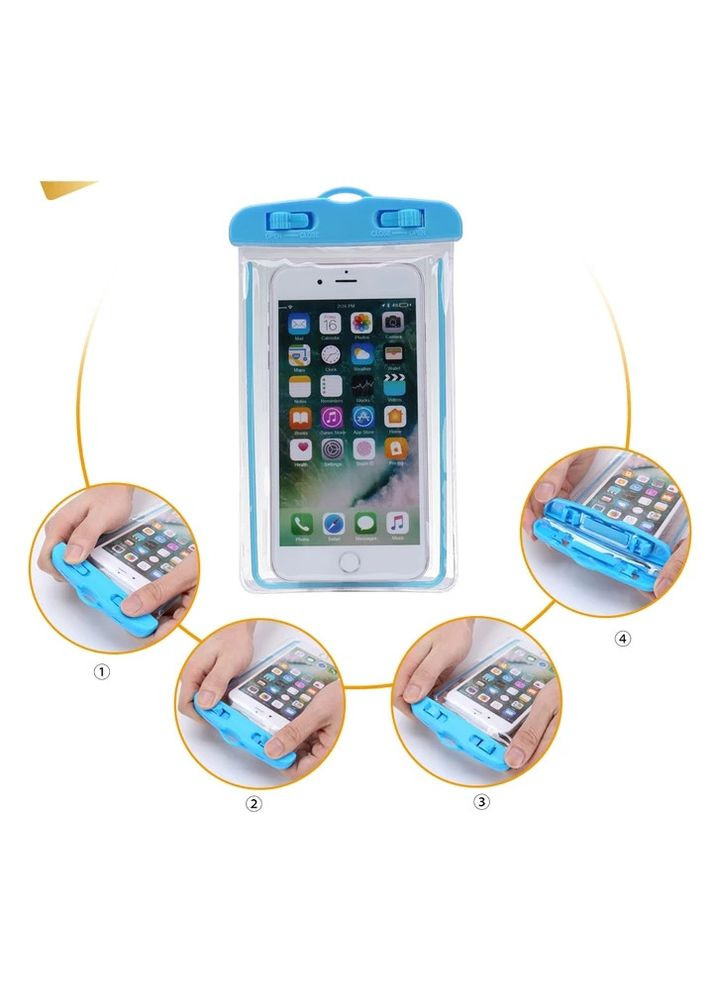 Водонепроникний чохол для телефона зі світним обідком блакитний Trends (360897166)