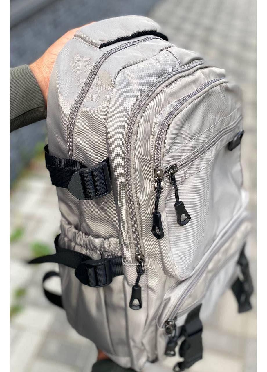 Рюкзак спортивний туристичний шкільний багато відділень сірий колір Street new gray No Brand (360797718)