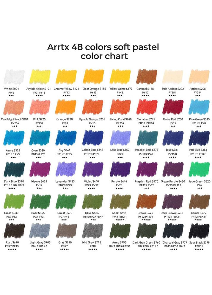 Сухий пастель ASP-0148A 48 кольорів (LC303472) Arrtx (323046295)