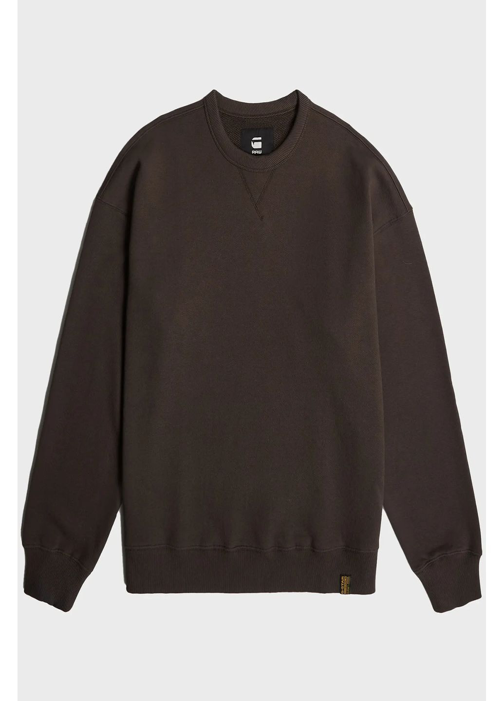 Темно-коричневый свитшот G-Star Raw однотонный нашивки (377113500)