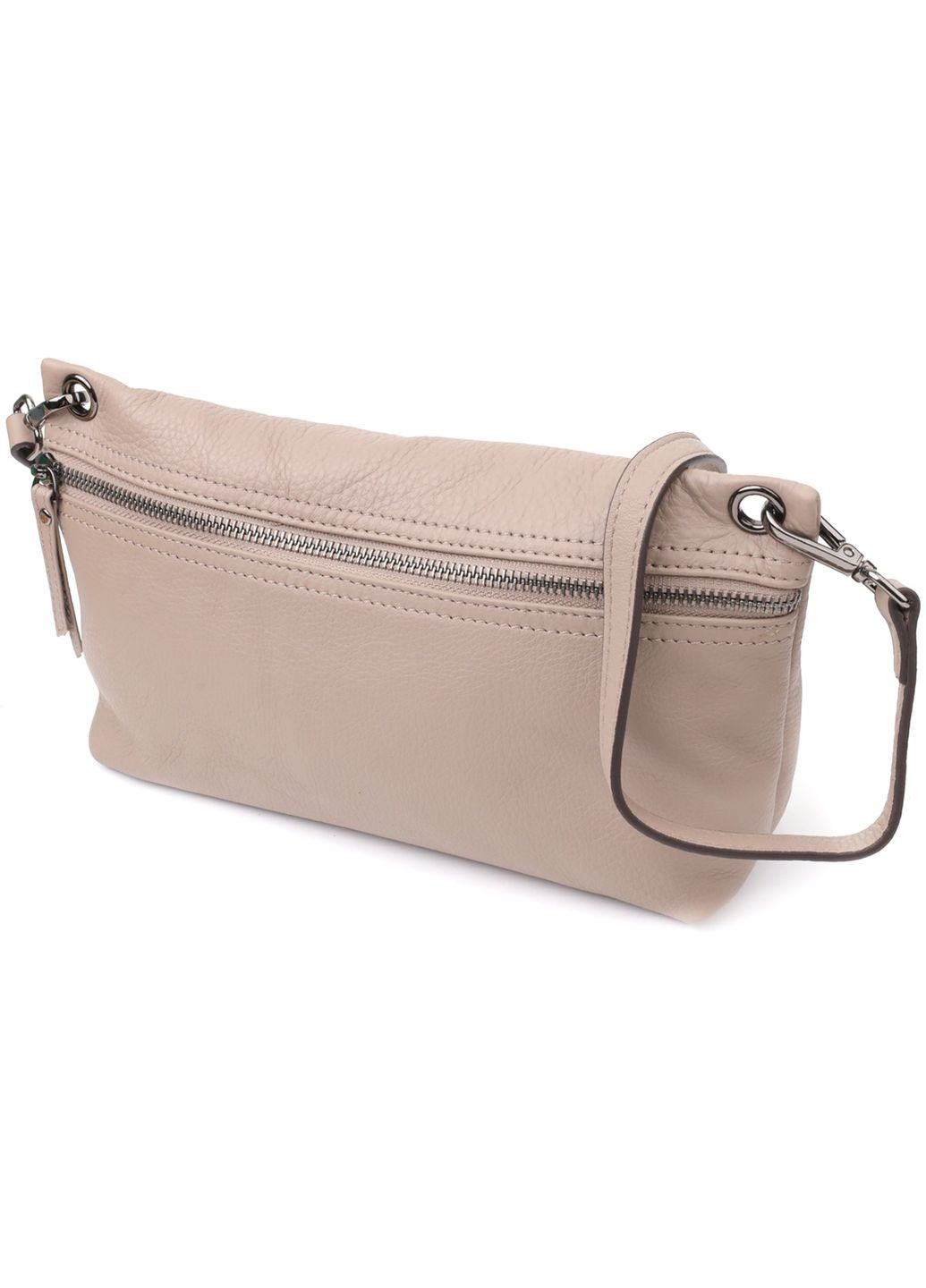 Сумка крос-боді через плече жіноча з натуральної шкіри Сірий 38272 Vintage (355245258)