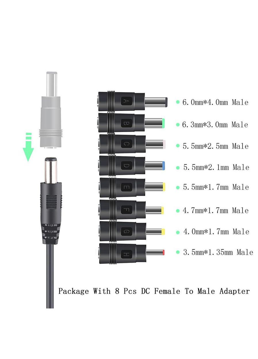 Кабель для заряджання Ноутбука від Повербанка USB type C DC 65W з Набіром перехідників Провід для Ноутбука Шнур Foxconn (366664700)