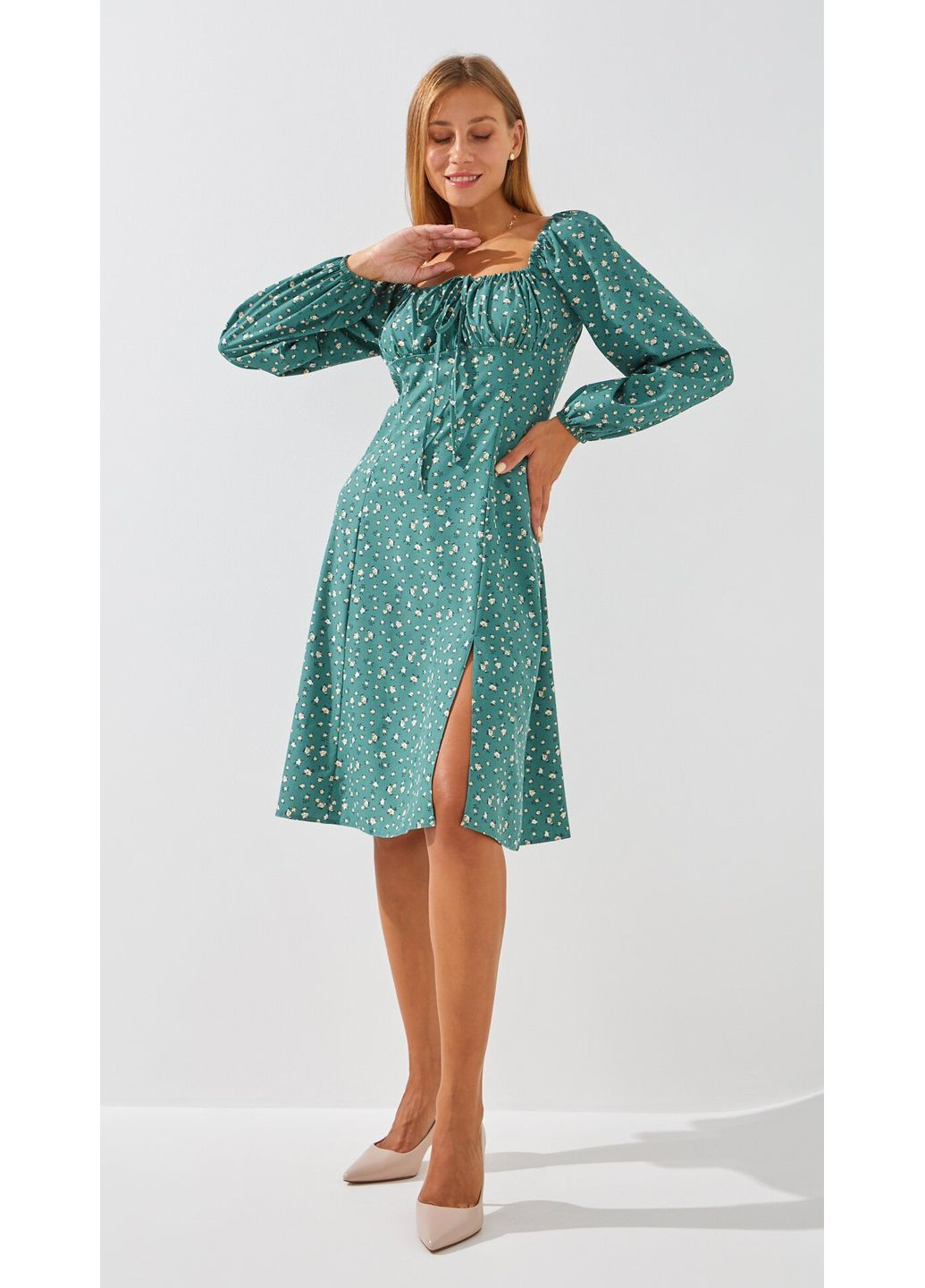 Зелена повсякденний сукня з візерунком жіноча 2523 shop (2000999257711) On me