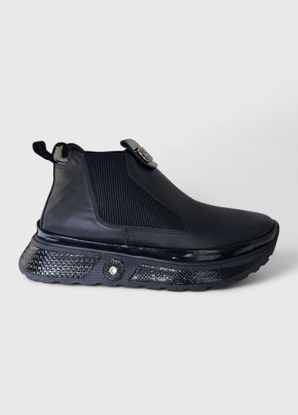 Кроссовки женские кожаные Christian YuMa чёрные демисезоны (364847485)