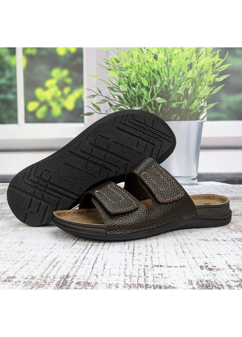 Коричневые повседневные шлепанцы мужские Inblu