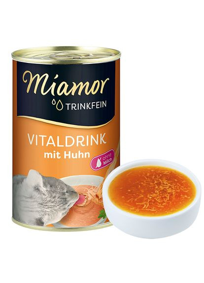 Напиток бульон Vitaldrink mit Huhn для кошек с курицей 135 г (4000158743619) Miamor (341193958)