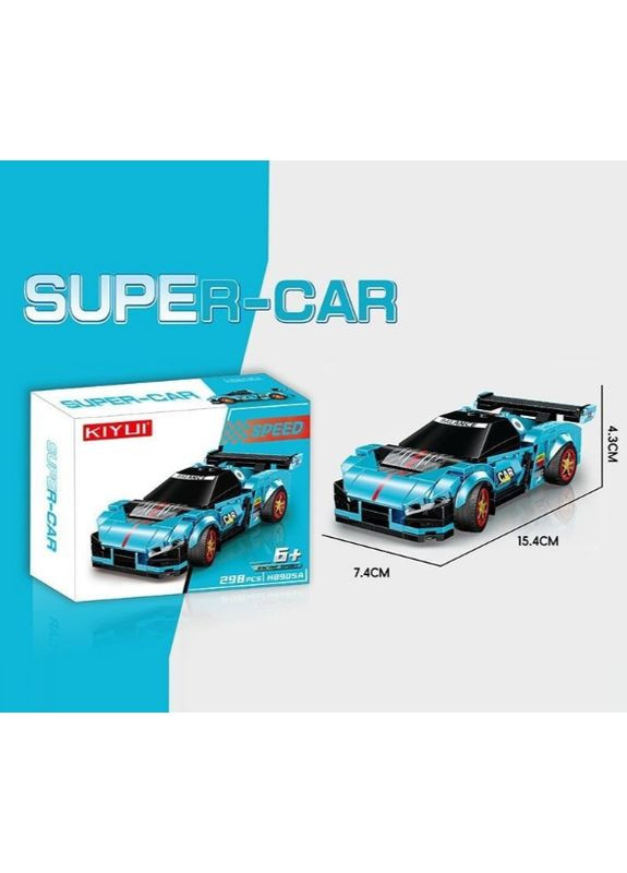 Конструктор H 8905 A "Машинка", 298 деталей, 154х74х43 мм, резиновые шины, в коробке Iblock (363838764)